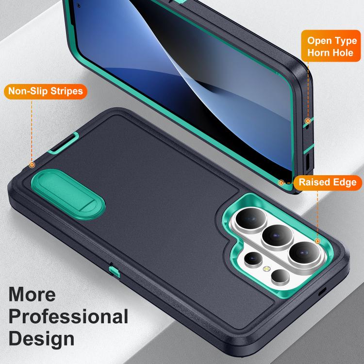 For Samsung Galaxy S26 Ultra 5G Rugged PC Hybrid Silicone Phone Case with Holder