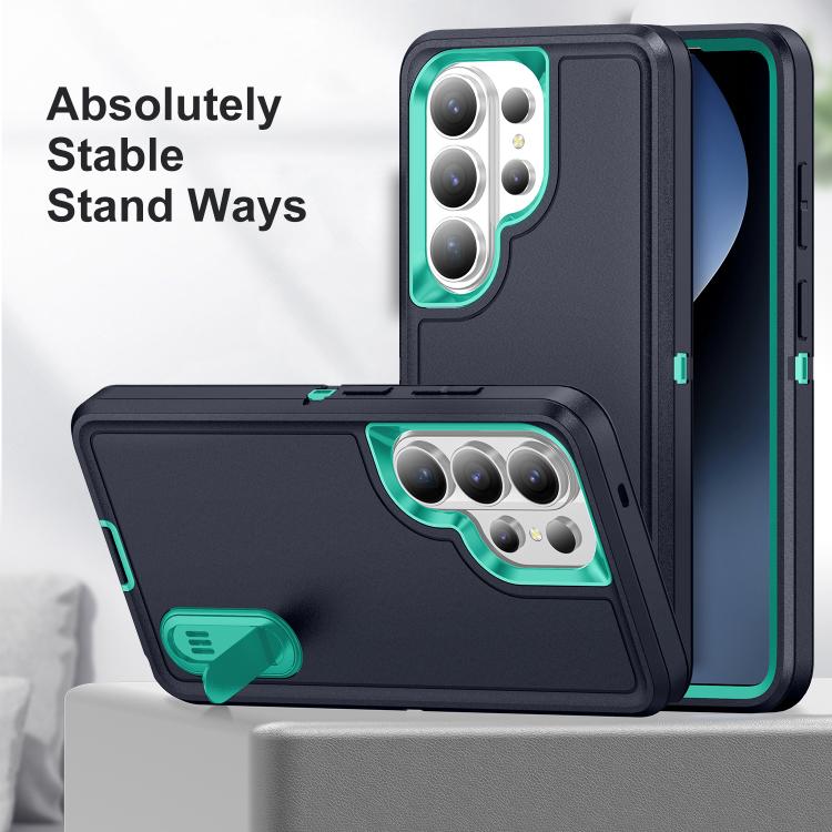 For Samsung Galaxy S26 Ultra 5G Rugged PC Hybrid Silicone Phone Case with Holder