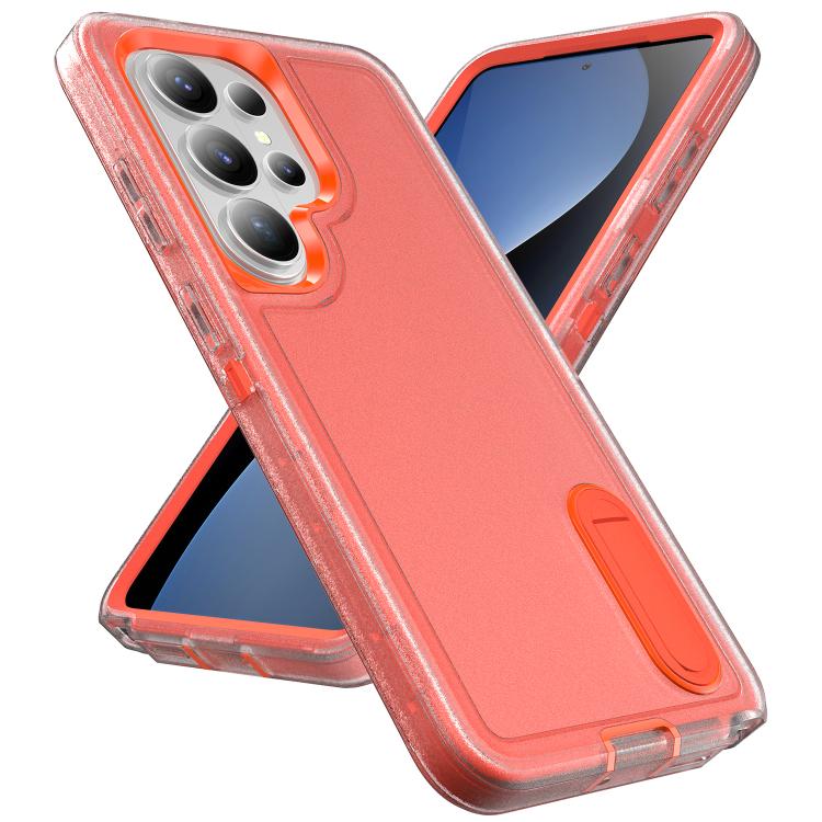 For Samsung Galaxy S26 Ultra 5G Rugged PC Hybrid Silicone Phone Case with Holder