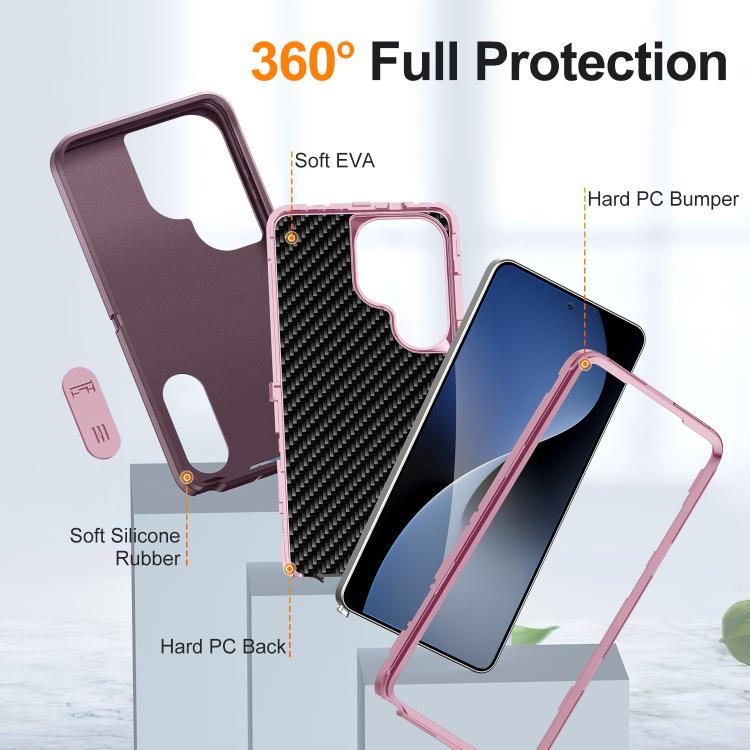 For Samsung Galaxy S26 Ultra 5G Rugged PC Hybrid Silicone Phone Case with Holder