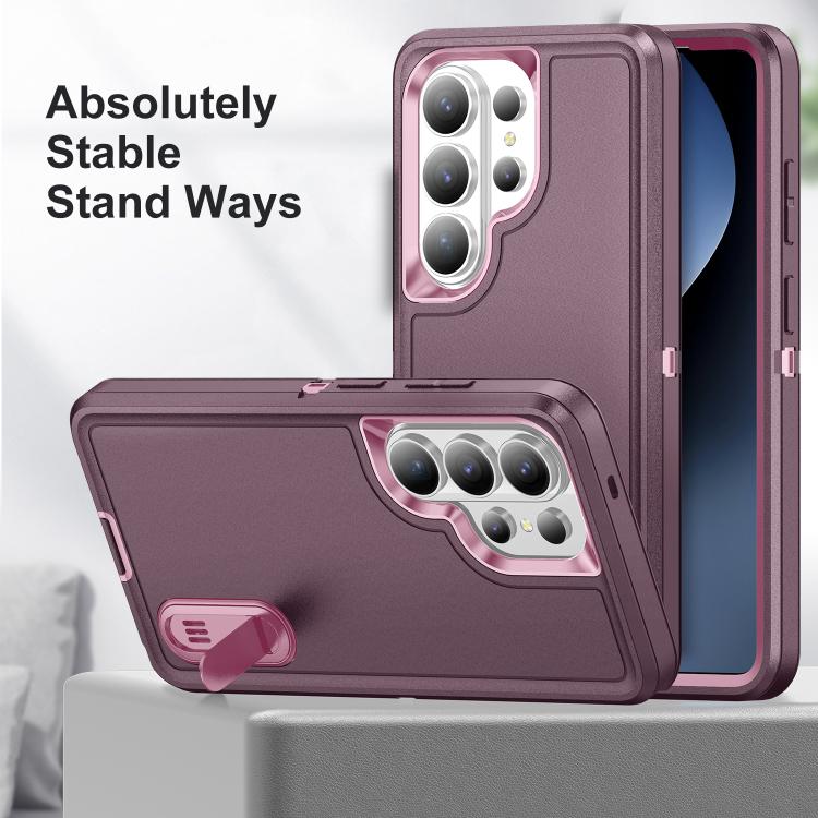 For Samsung Galaxy S26 Ultra 5G Rugged PC Hybrid Silicone Phone Case with Holder