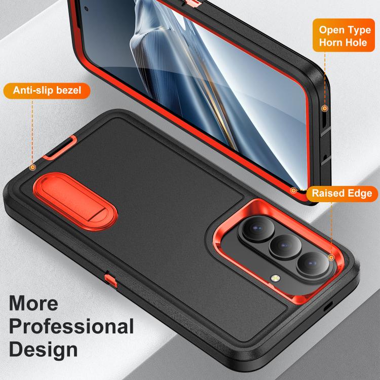 For Samsung Galaxy S26 5G Rugged PC Hybrid Silicone Phone Case with Holder