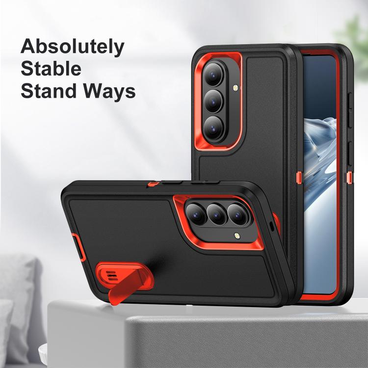For Samsung Galaxy S26 5G Rugged PC Hybrid Silicone Phone Case with Holder