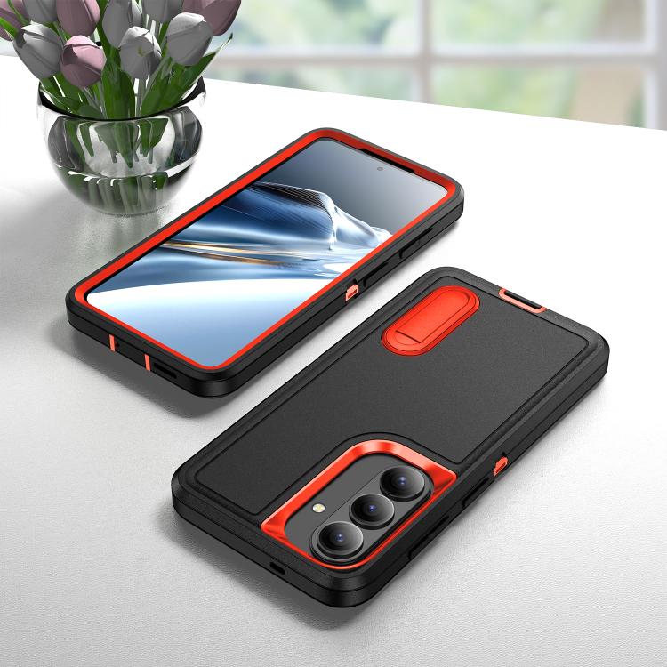 For Samsung Galaxy S26 5G Rugged PC Hybrid Silicone Phone Case with Holder