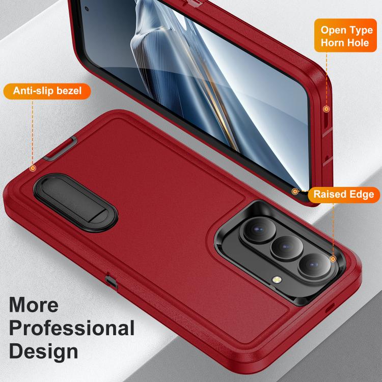 For Samsung Galaxy S26 5G Rugged PC Hybrid Silicone Phone Case with Holder