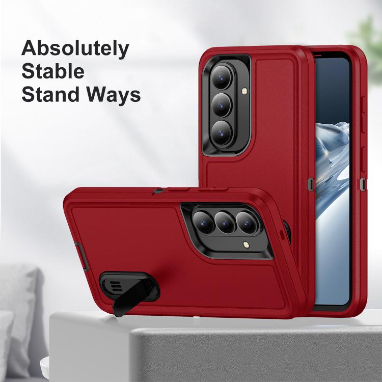 For Samsung Galaxy S26 5G Rugged PC Hybrid Silicone Phone Case with Holder