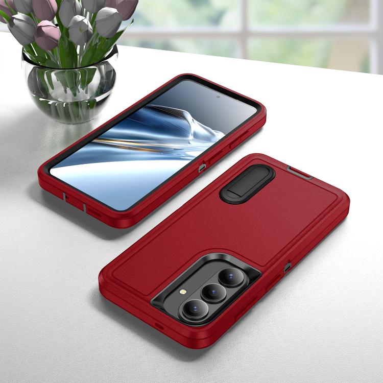 For Samsung Galaxy S26 5G Rugged PC Hybrid Silicone Phone Case with Holder