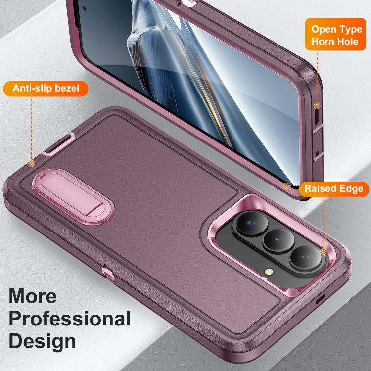 For Samsung Galaxy S26 5G Rugged PC Hybrid Silicone Phone Case with Holder