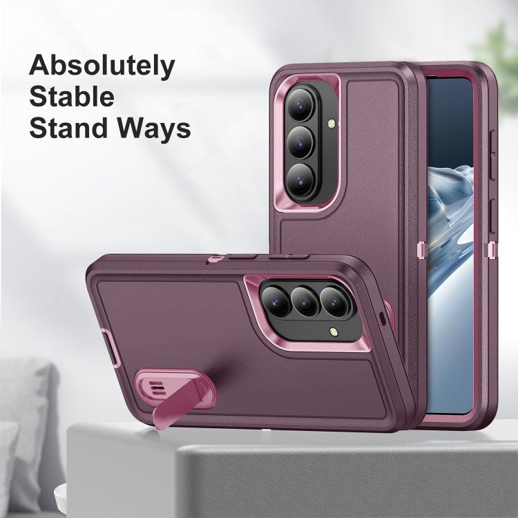 For Samsung Galaxy S26 5G Rugged PC Hybrid Silicone Phone Case with Holder