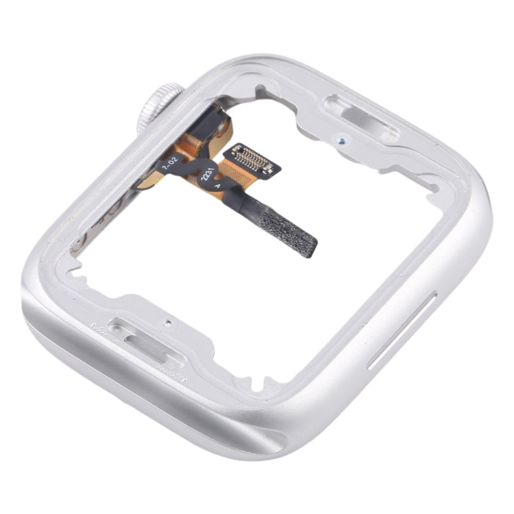 For Apple Watch Series  8 / 9 41MM LTE Aluminium Alloy Middle Frame Bezel Plate with Crown Spin Axis Flex Cable - Silver