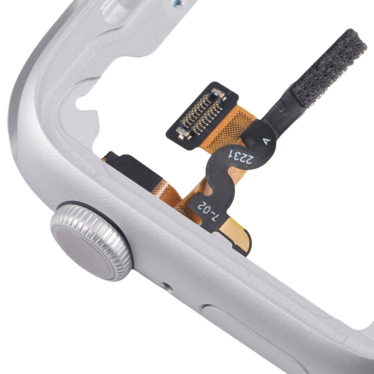 For Apple Watch Series  8 / 9 41MM LTE Aluminium Alloy Middle Frame Bezel Plate with Crown Spin Axis Flex Cable - Silver