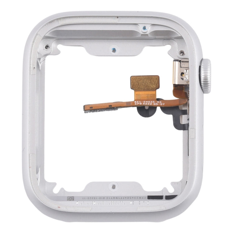 For Apple Watch Series  8 / 9 41MM GPS Aluminium Alloy Middle Frame Bezel Plate with Crown Spin Axis Flex Cable - Silver
