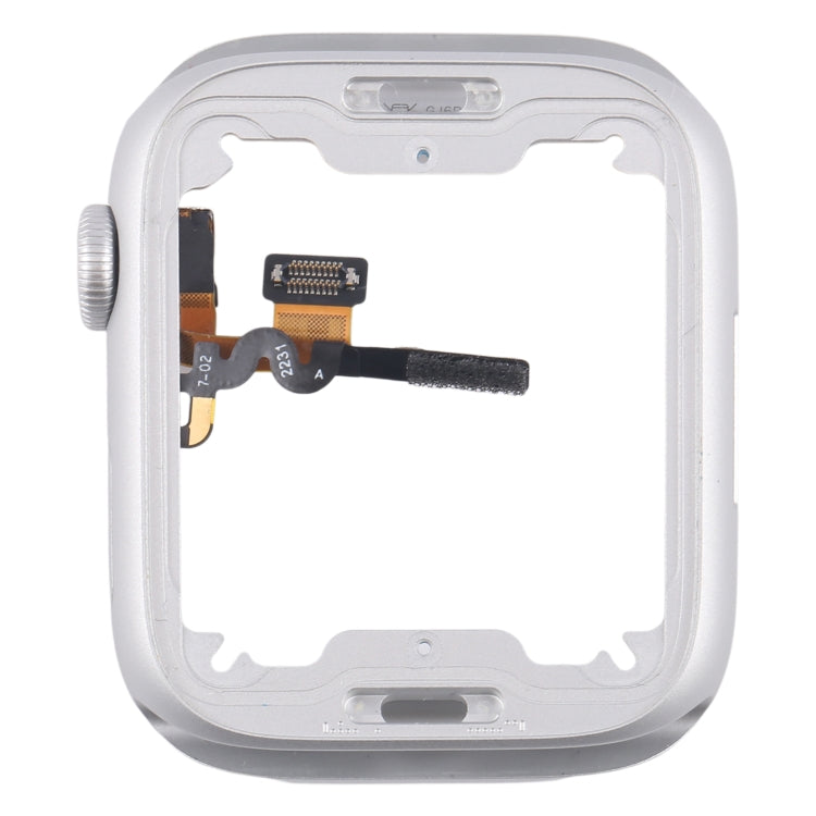 For Apple Watch Series  8 / 9 41MM GPS Aluminium Alloy Middle Frame Bezel Plate with Crown Spin Axis Flex Cable - Silver