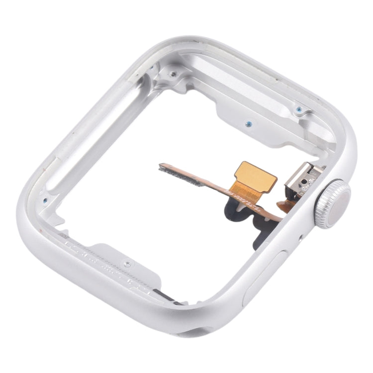 For Apple Watch Series  8 / 9 45MM GPS Aluminium Alloy Middle Frame Bezel Plate with Crown Spin Axis Flex Cable - Silver