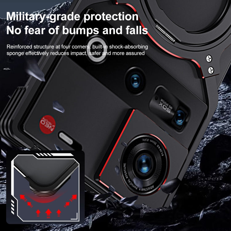 For ZTE nubia Z70 Ultra Mechanical Arm Borderless MagSafe Holder Metal Phone Case