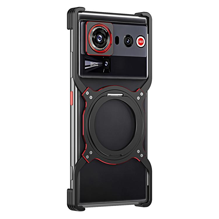 For ZTE nubia Z80 Ultra Mechanical Arm Borderless MagSafe Holder Metal Phone Case