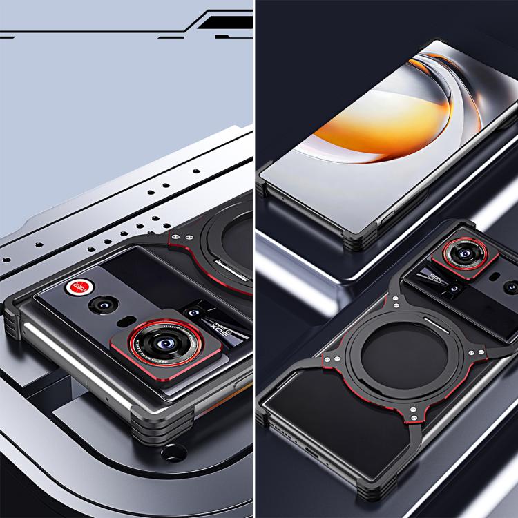For ZTE nubia Z80 Ultra Mechanical Arm Borderless MagSafe Holder Metal Phone Case