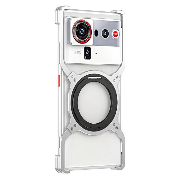 For ZTE nubia Z80 Ultra Mechanical Arm Borderless MagSafe Holder Metal Phone Case