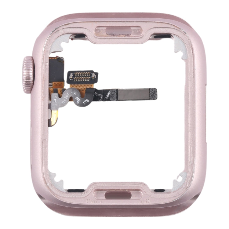 For Apple Watch Series 9 41MM LTE Aluminium Alloy Middle Frame Bezel Plate with Crown Spin Axis Flex Cable - Pink
