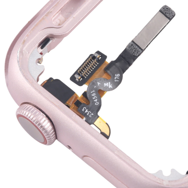 For Apple Watch Series 9 41MM LTE Aluminium Alloy Middle Frame Bezel Plate with Crown Spin Axis Flex Cable - Pink