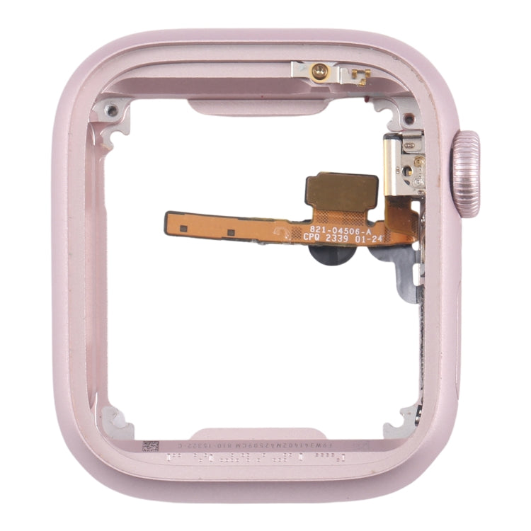 For Apple Watch Series 9 41MM GPS Aluminium Alloy Middle Frame Bezel Plate with Crown Spin Axis Flex Cable - Pink