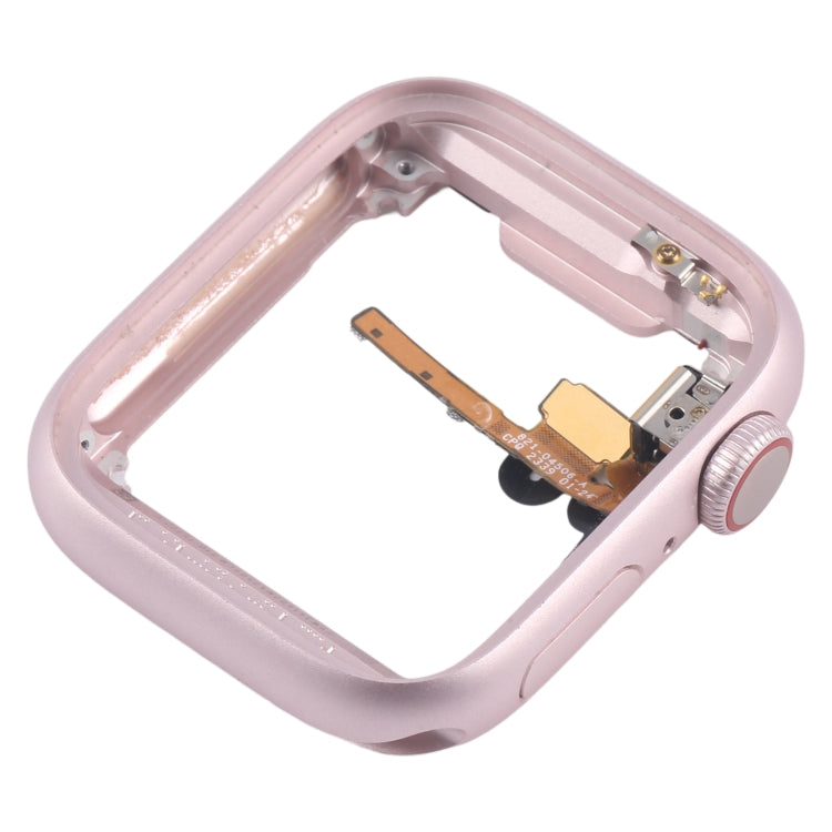 For Apple Watch Series 9 41MM GPS Aluminium Alloy Middle Frame Bezel Plate with Crown Spin Axis Flex Cable - Pink