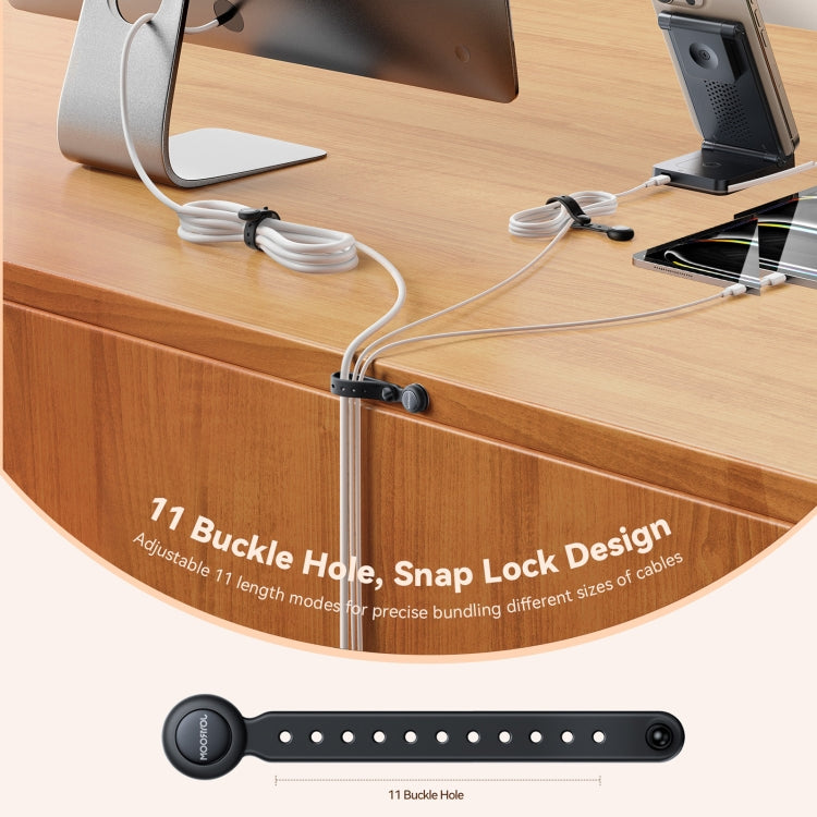 JOYROOM JR-ZS422 Magnetic Silicone Cable Tie Organizer - Black