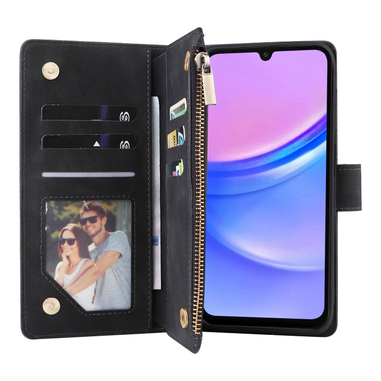 For Galaxy A16 5G Multifunctional Frosted Zipper Wallet Leather Phone Case