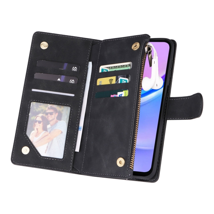 For Galaxy A16 5G Multifunctional Frosted Zipper Wallet Leather Phone Case