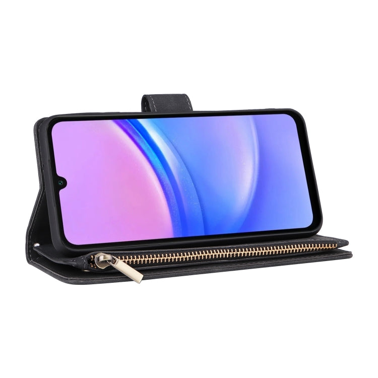 For Galaxy A16 5G Multifunctional Frosted Zipper Wallet Leather Phone Case