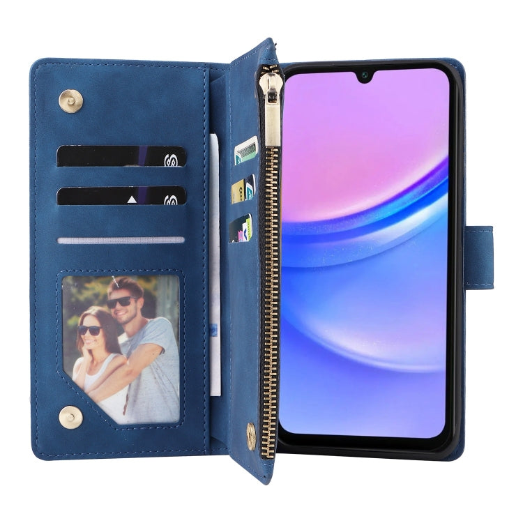 For Galaxy A16 5G Multifunctional Frosted Zipper Wallet Leather Phone Case