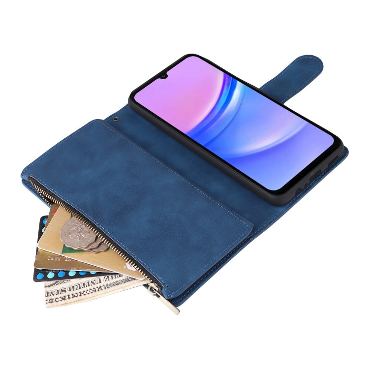 For Galaxy A16 5G Multifunctional Frosted Zipper Wallet Leather Phone Case