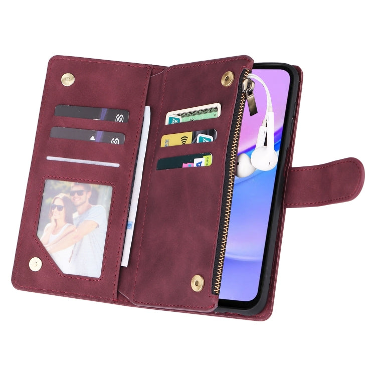 For Galaxy A16 5G Multifunctional Frosted Zipper Wallet Leather Phone Case