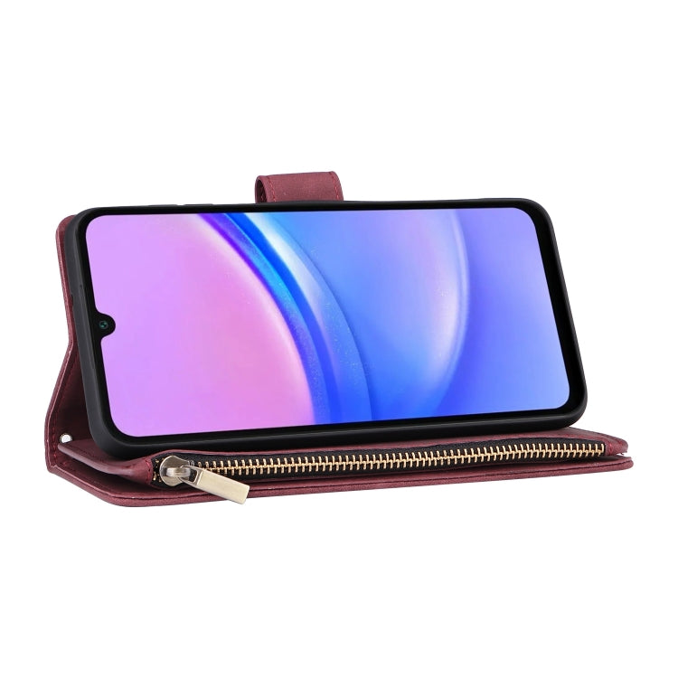For Galaxy A16 5G Multifunctional Frosted Zipper Wallet Leather Phone Case
