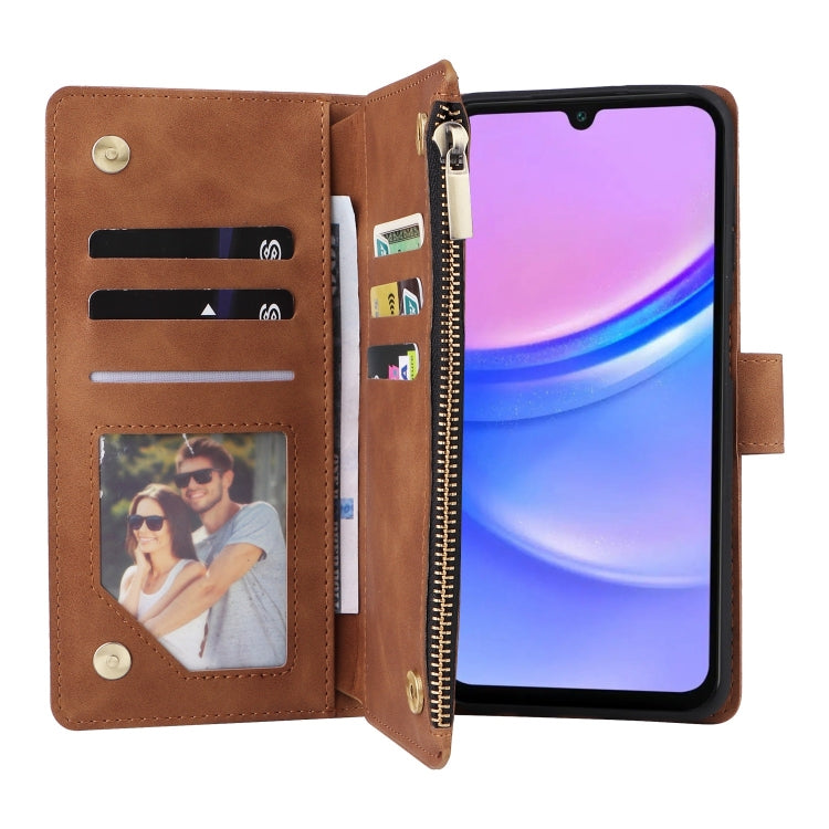 For Galaxy A16 5G Multifunctional Frosted Zipper Wallet Leather Phone Case