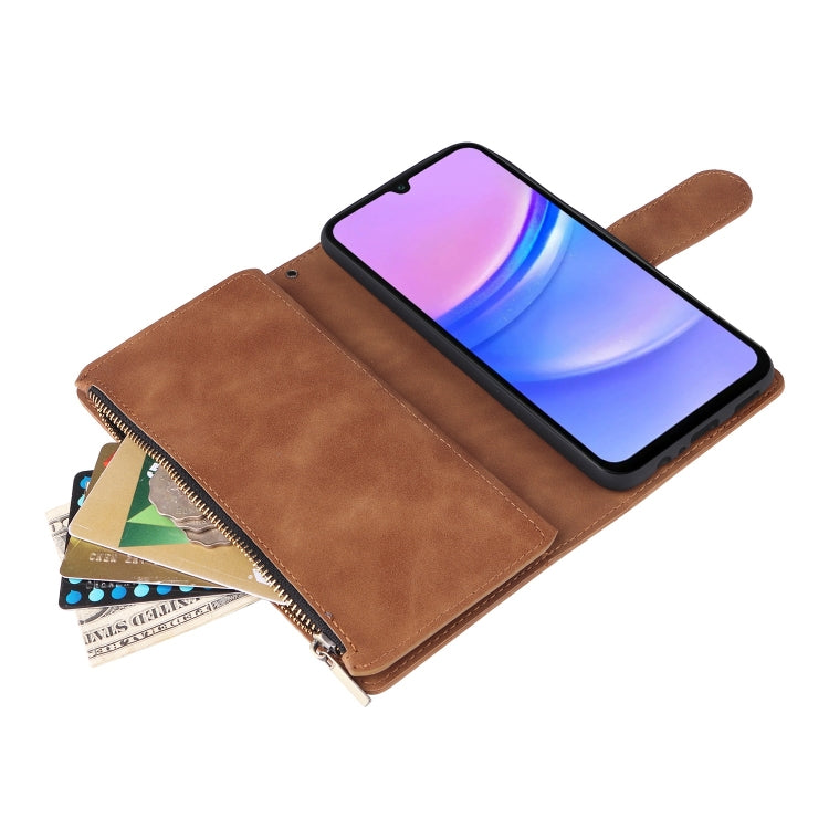 For Galaxy A16 5G Multifunctional Frosted Zipper Wallet Leather Phone Case