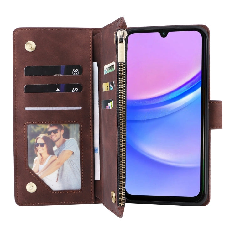 For Galaxy A16 5G Multifunctional Frosted Zipper Wallet Leather Phone Case