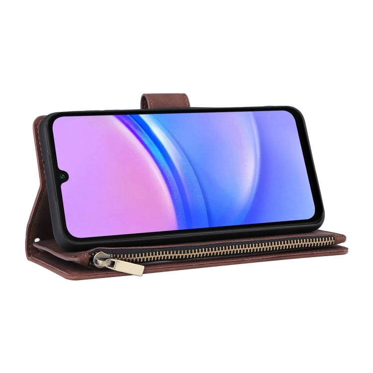 For Galaxy A16 5G Multifunctional Frosted Zipper Wallet Leather Phone Case