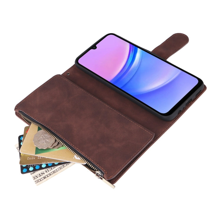 For Galaxy A16 5G Multifunctional Frosted Zipper Wallet Leather Phone Case
