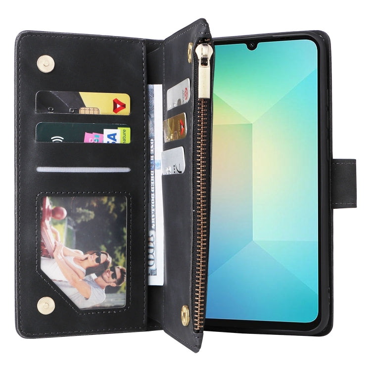 For Galaxy A06 4G Multifunctional Frosted Zipper Wallet Leather Phone Case