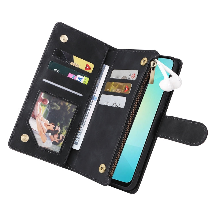 For Galaxy A06 4G Multifunctional Frosted Zipper Wallet Leather Phone Case