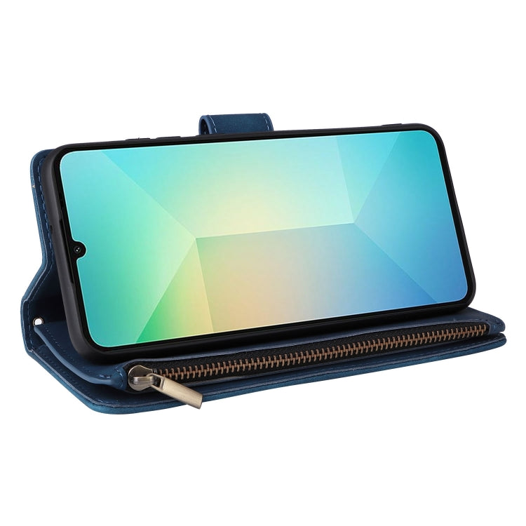 For Galaxy A06 4G Multifunctional Frosted Zipper Wallet Leather Phone Case