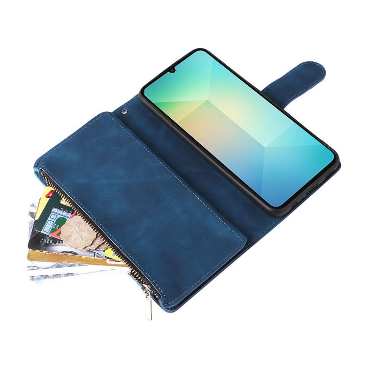 For Galaxy A06 4G Multifunctional Frosted Zipper Wallet Leather Phone Case