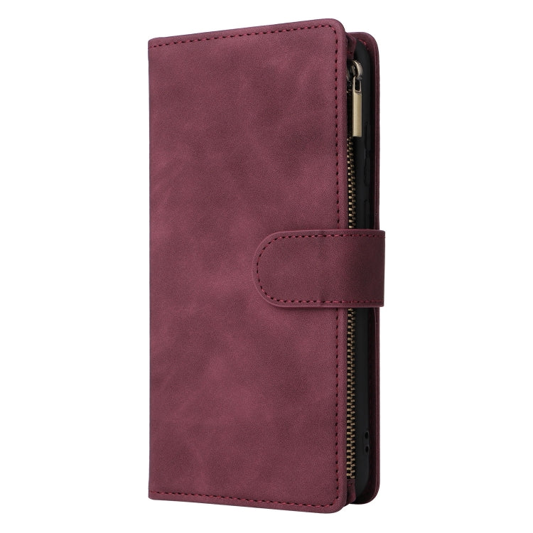 For Galaxy A06 4G Multifunctional Frosted Zipper Wallet Leather Phone Case