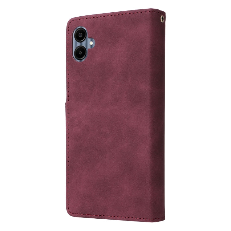 For Galaxy A06 4G Multifunctional Frosted Zipper Wallet Leather Phone Case