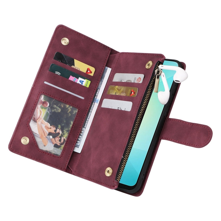 For Galaxy A06 4G Multifunctional Frosted Zipper Wallet Leather Phone Case