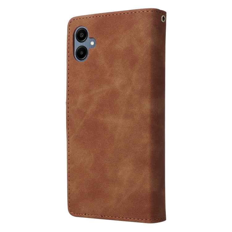 For Galaxy A06 4G Multifunctional Frosted Zipper Wallet Leather Phone Case