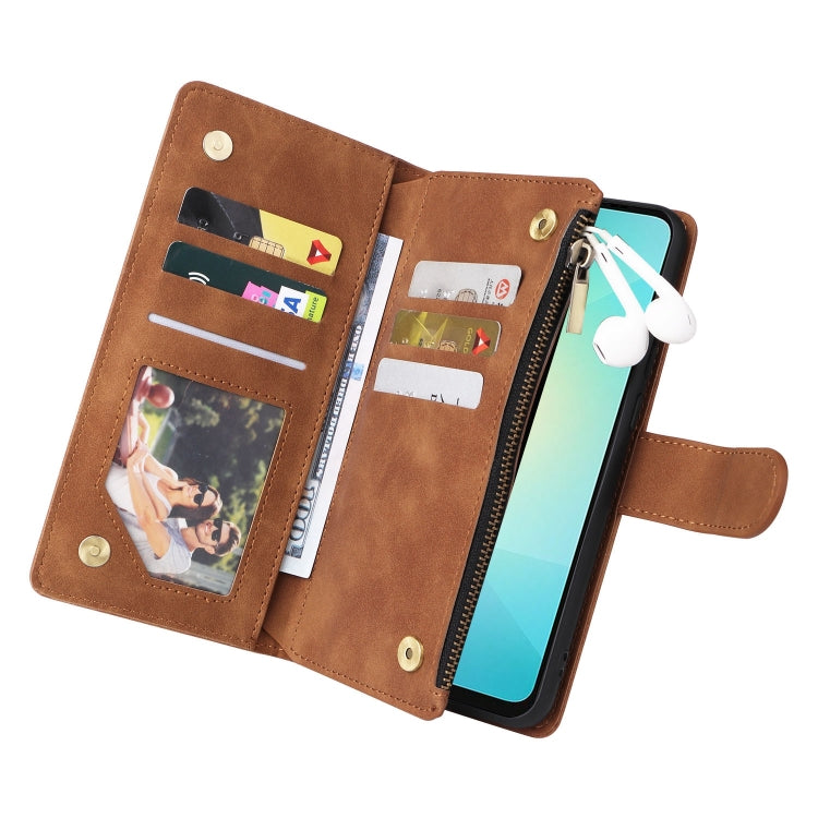 For Galaxy A06 4G Multifunctional Frosted Zipper Wallet Leather Phone Case