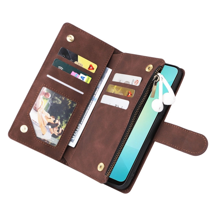 For Galaxy A06 4G Multifunctional Frosted Zipper Wallet Leather Phone Case