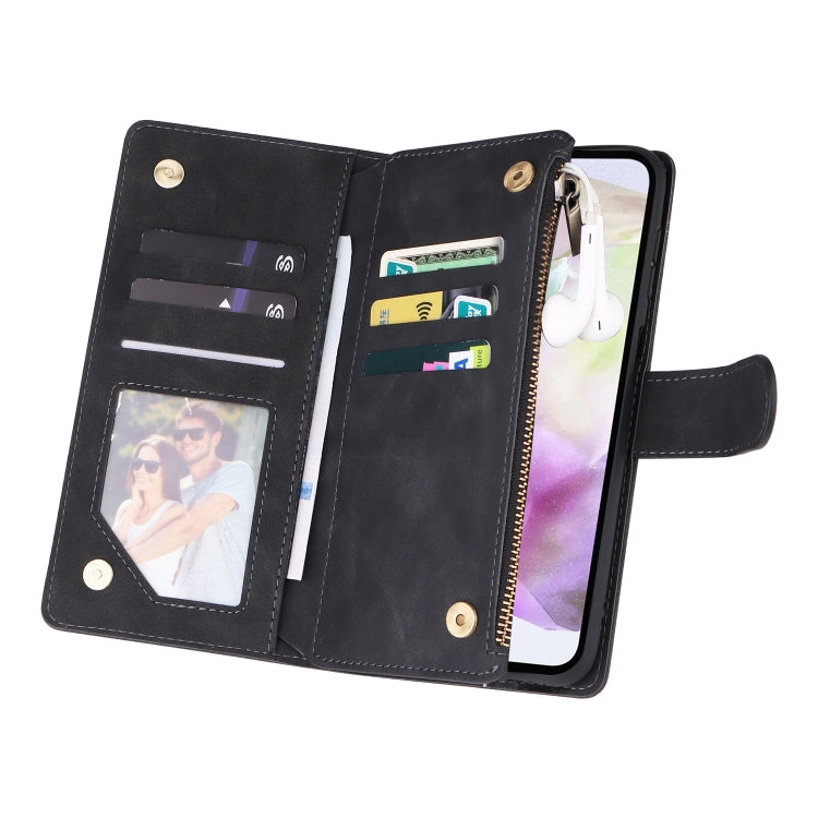 For Galaxy A26 5G Multifunctional Frosted Zipper Wallet Leather Phone Case